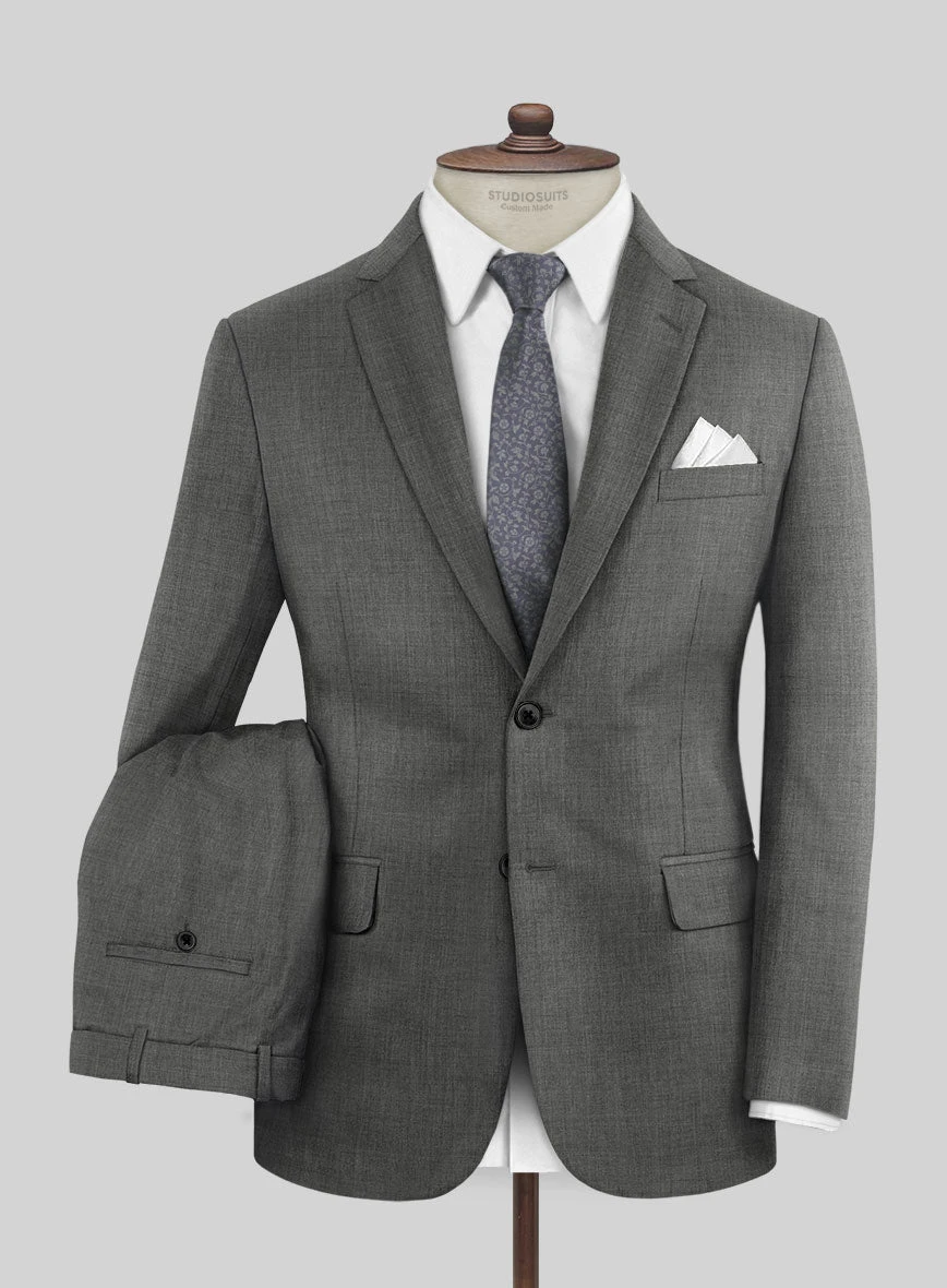 Marco Stretch Worsted Gray Wool Suit 1 Marco Stretch Worsted Gray Wool Suit