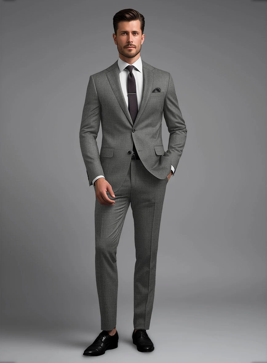 Marco Stretch Worsted Gray Wool Suit 2 Marco Stretch Worsted Gray Wool Suit - Image 2