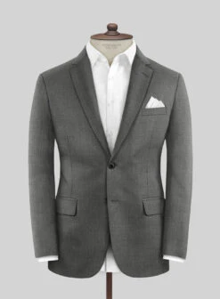 Marco Stretch Worsted Gray Wool Suit 9 Marco Stretch Worsted Gray Wool Suit -Tiano Suits Shop marcostretchworstedraywoolsuitlk 2