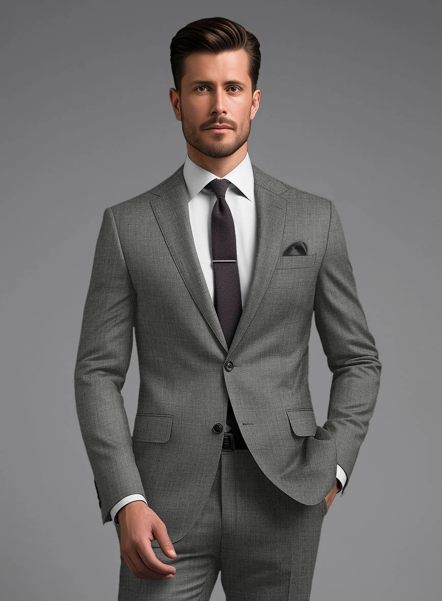 Marco Stretch Worsted Gray Wool Suit 4 Marco Stretch Worsted Gray Wool Suit - Image 4