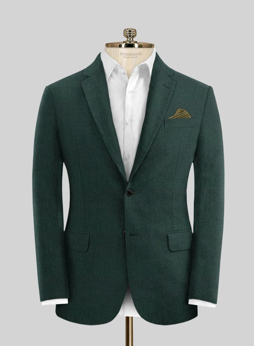 Martini Green Pure Linen Jacket 2 Martini Green Pure Linen Jacket - Image 2