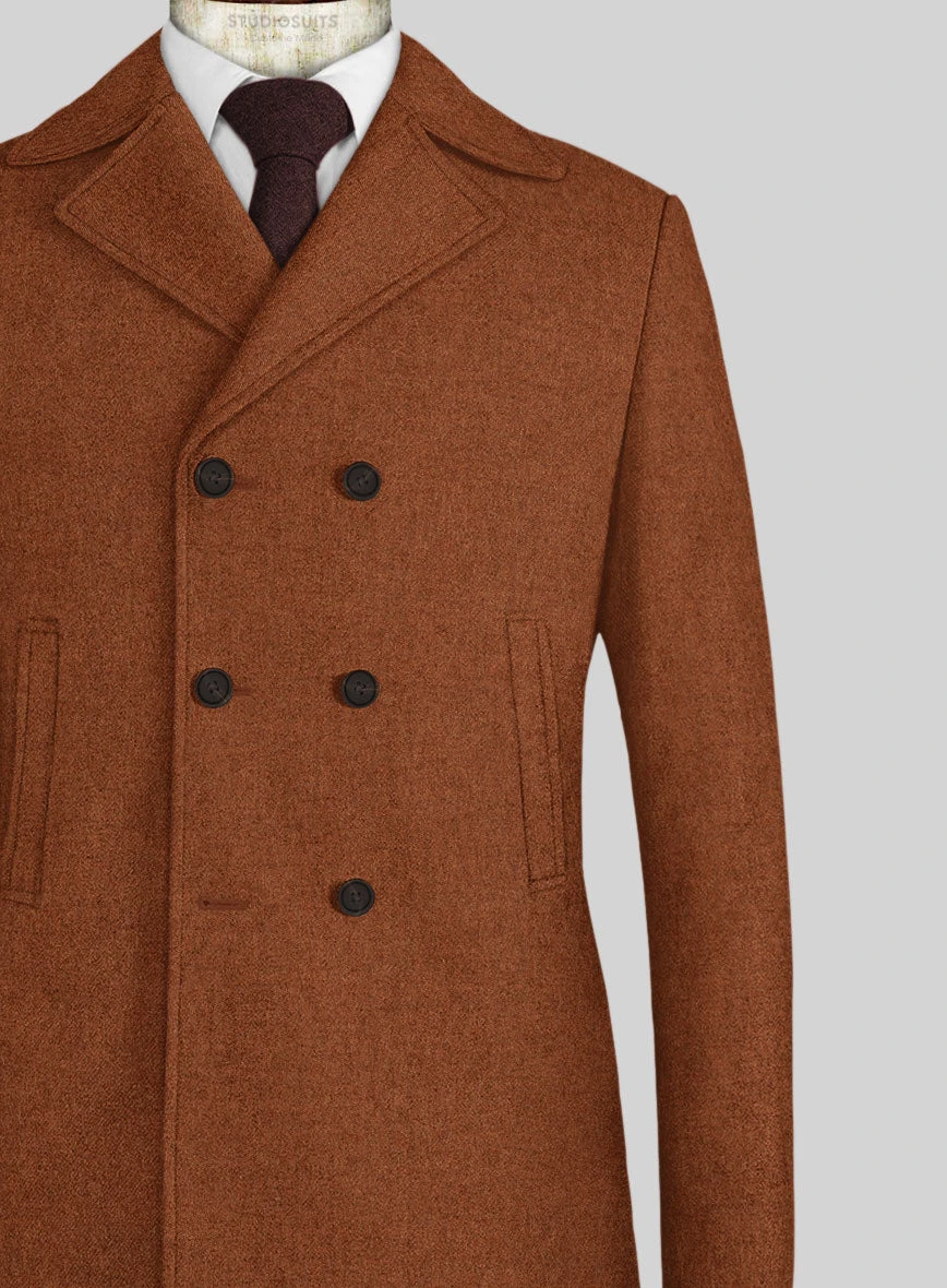 Melange Rust Tweed Pea Coat 2 Melange Rust Tweed Pea Coat - Image 2
