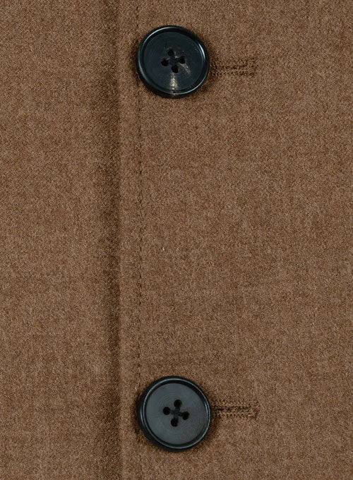 Mid Brown Flannel Wool Breezer Style Jacket 3 Mid Brown Flannel Wool Breezer Style Jacket - Image 3