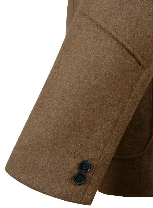 Mid Brown Flannel Wool Breezer Style Jacket 5 Mid Brown Flannel Wool Breezer Style Jacket - Image 5