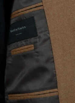 Mid Brown Flannel Wool Breezer Style Jacket 14 Mid Brown Flannel Wool Breezer Style Jacket -Tiano Suits Shop midbrwnflabrezjacklook 6