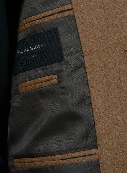 Mid Brown Flannel Wool Breezer Style Jacket 7 Mid Brown Flannel Wool Breezer Style Jacket - Image 7