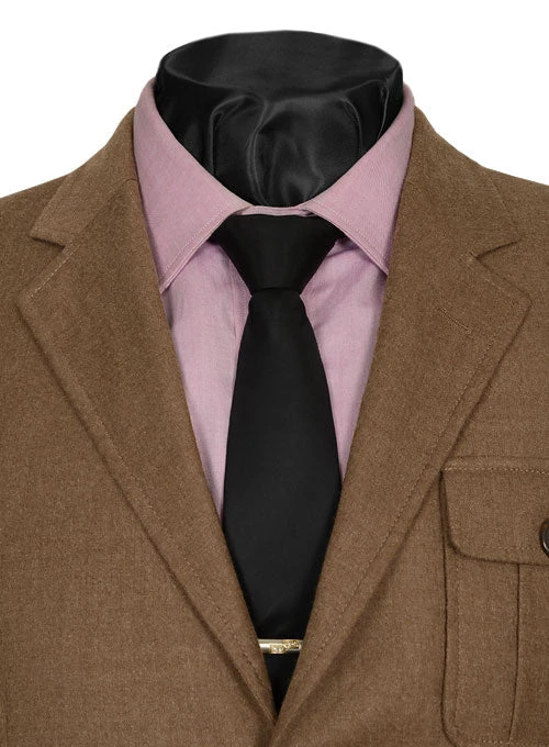 Mid Brown Flannel Wool Danish Style Sports Coat 2 Mid Brown Flannel Wool Danish Style Sports Coat - Image 2