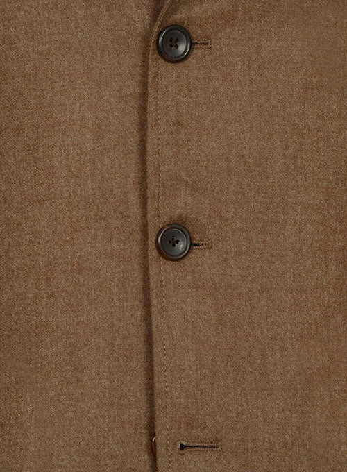 Mid Brown Flannel Wool Danish Style Sports Coat 4 Mid Brown Flannel Wool Danish Style Sports Coat - Image 4