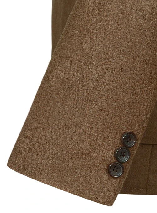 Mid Brown Flannel Wool Danish Style Sports Coat 6 Mid Brown Flannel Wool Danish Style Sports Coat - Image 6