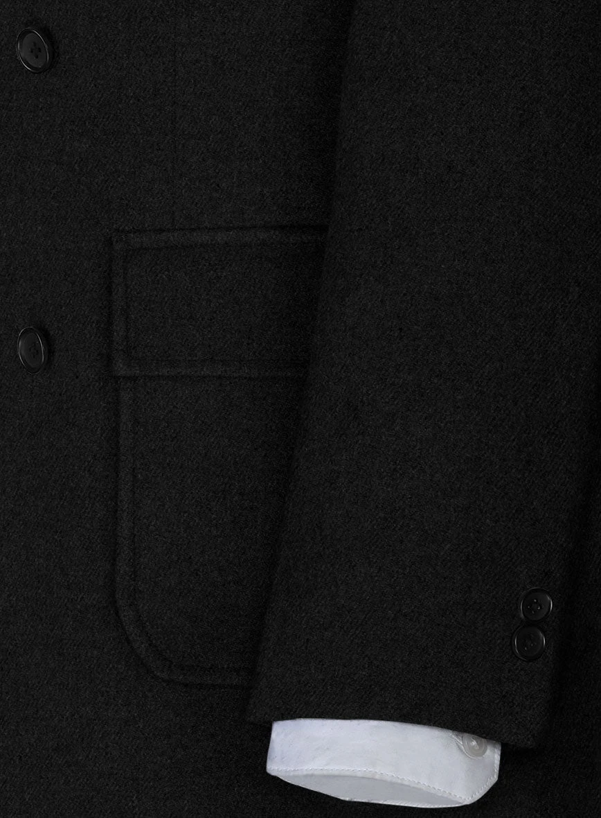 Musto Black Heavy Tweed Overcoat 3 Musto Black Heavy Tweed Overcoat - Image 3