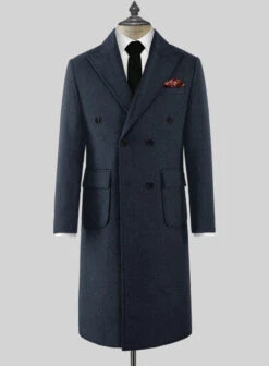 Musto Blue Heavy Tweed Overcoat