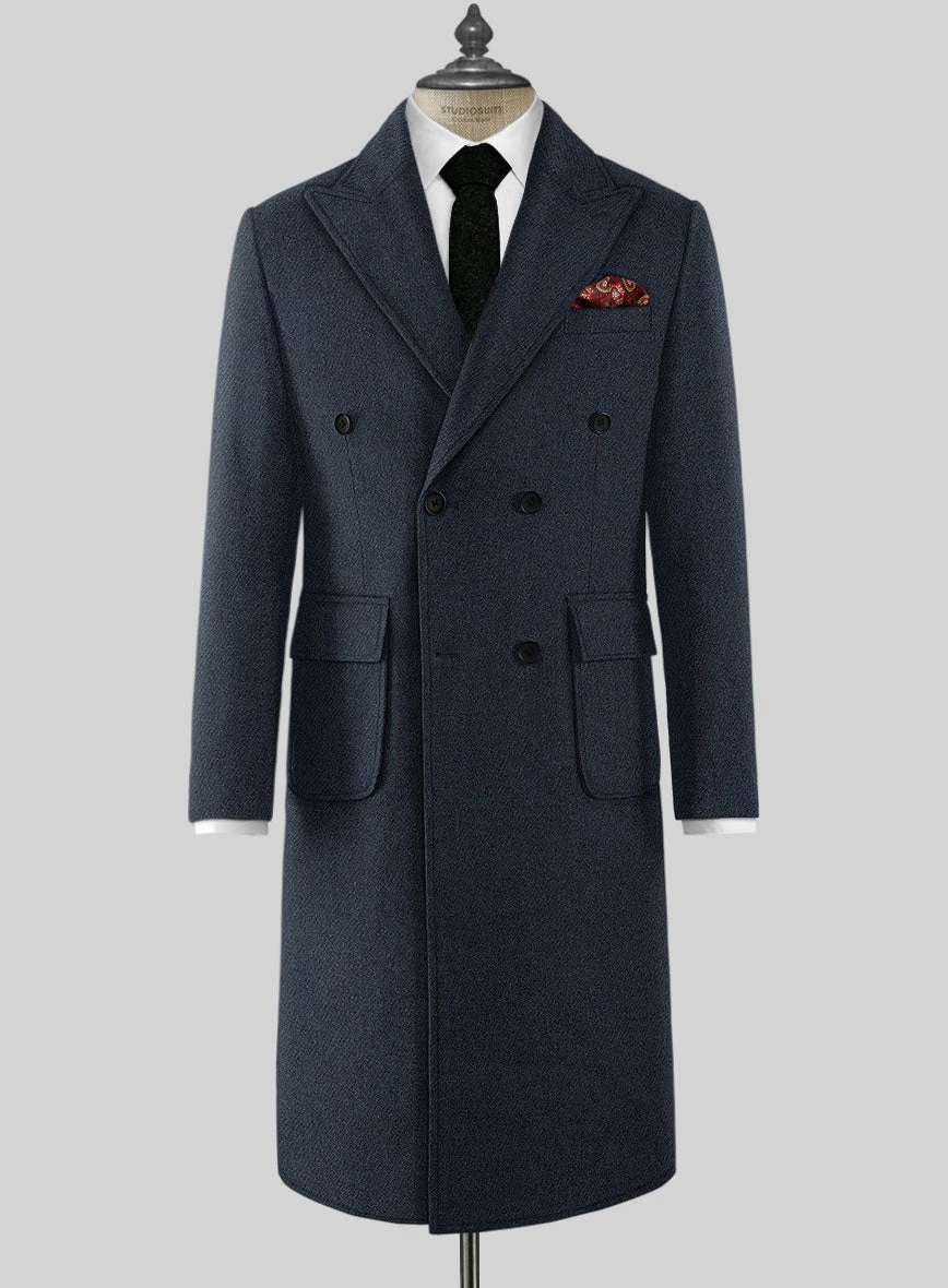 Musto Blue Heavy Tweed Overcoat 1 Musto Blue Heavy Tweed Overcoat