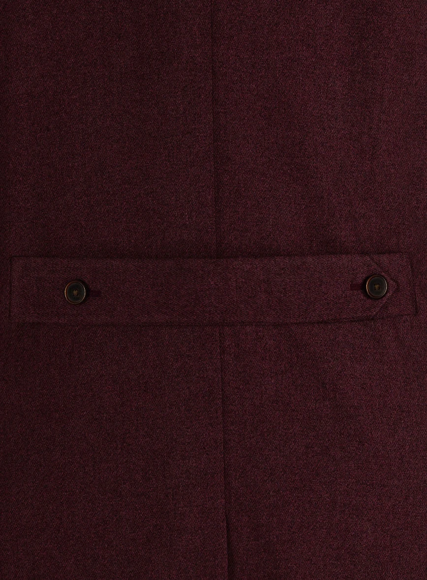 Musto Dark Wine Heavy Tweed Overcoat 3 Musto Dark Wine Heavy Tweed Overcoat - Image 3