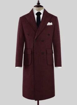 Musto Dark Wine Heavy Tweed Overcoat
