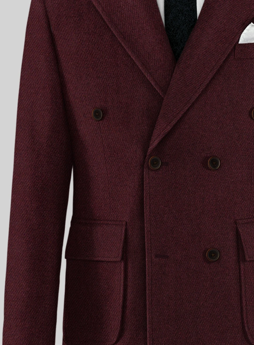 Musto Dark Wine Heavy Tweed Overcoat 2 Musto Dark Wine Heavy Tweed Overcoat - Image 2