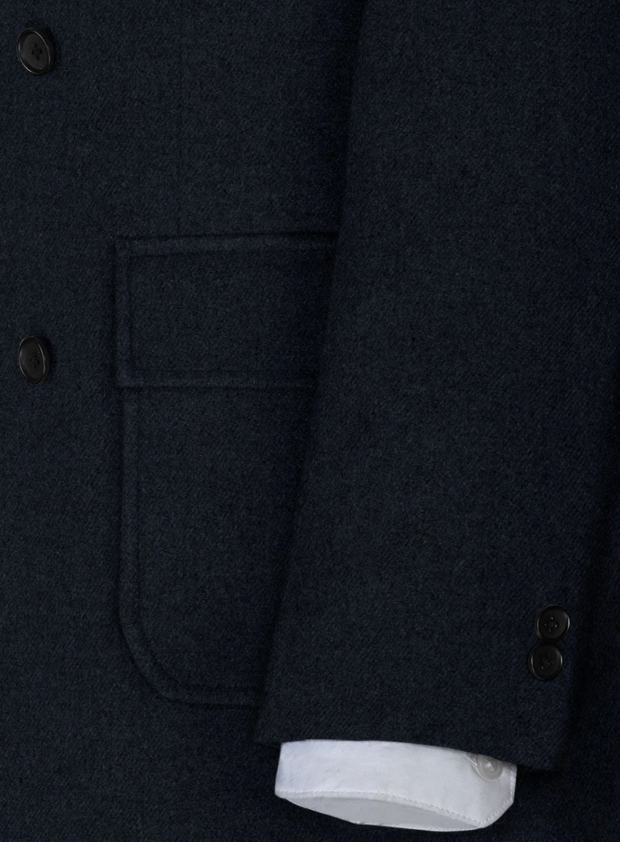 Musto Deep Blue Heavy Tweed Overcoat 3 Musto Deep Blue Heavy Tweed Overcoat - Image 3