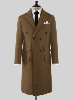 Musto Royal Brown Heavy Tweed Overcoat