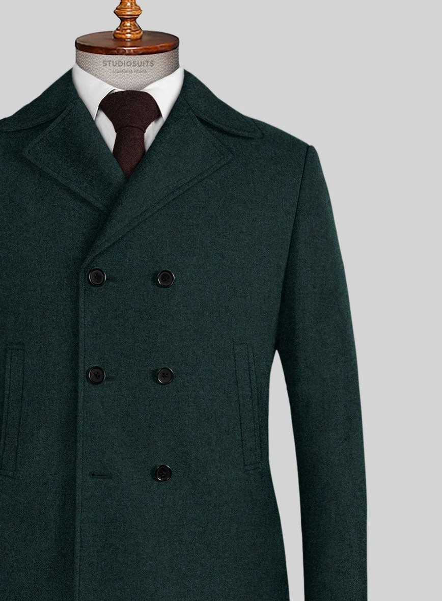 Naples Bello Green Tweed Pea Coat 2 Naples Bello Green Tweed Pea Coat - Image 2