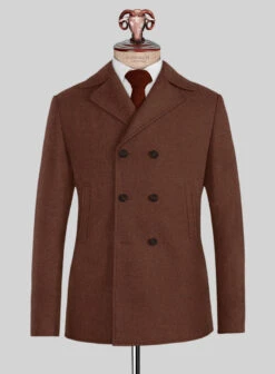 Naples Chestnut Tweed Pea Coat