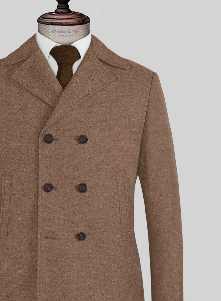 Naples Dolce Brown Tweed Pea Coat 2 Naples Dolce Brown Tweed Pea Coat - Image 2