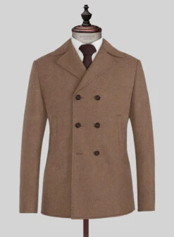 Naples Dolce Brown Tweed Pea Coat