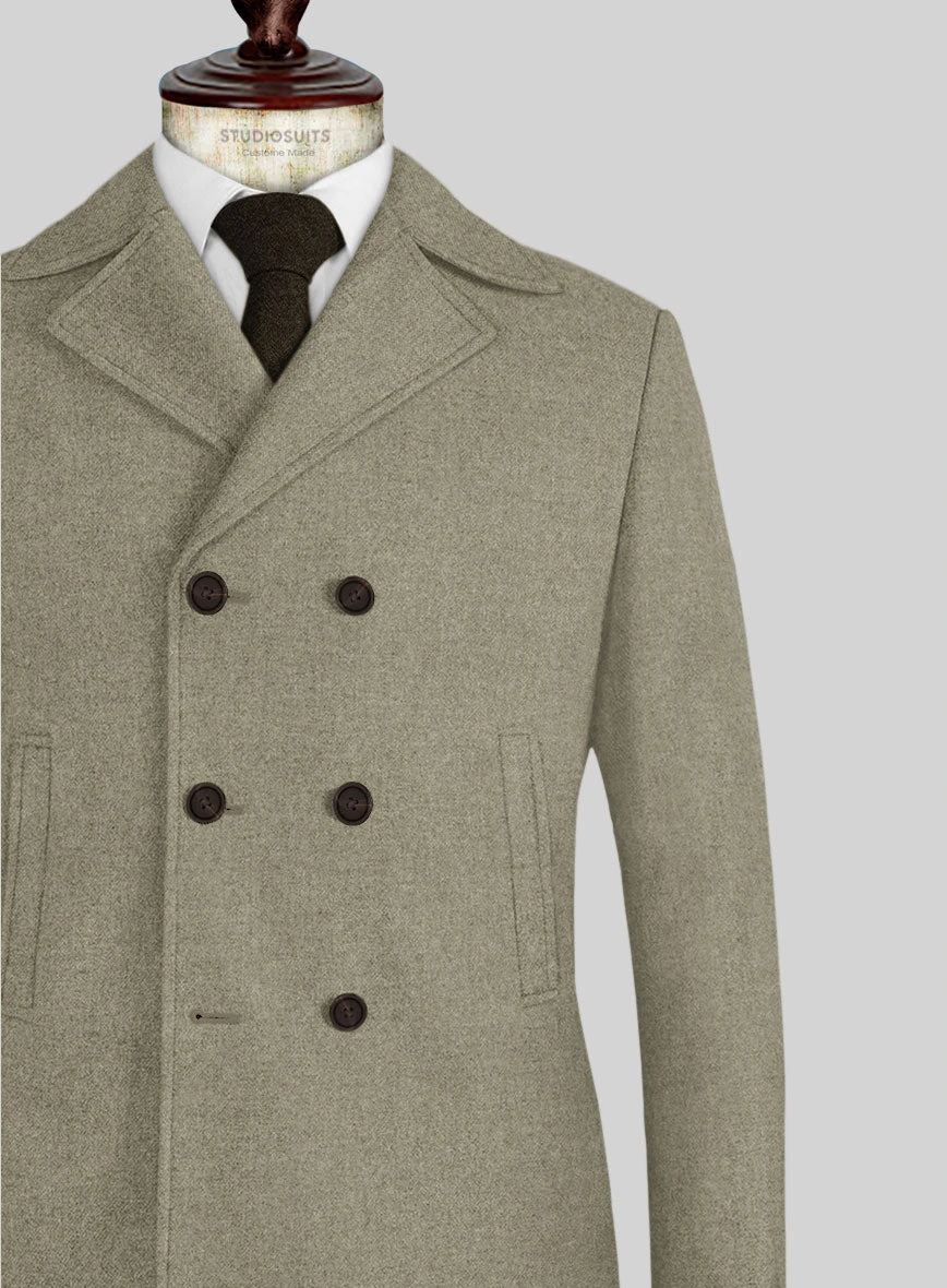 Naples Greige Tweed Pea Coat 2 Naples Greige Tweed Pea Coat - Image 2