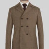 Naples Oak Wood Tweed Pea Coat