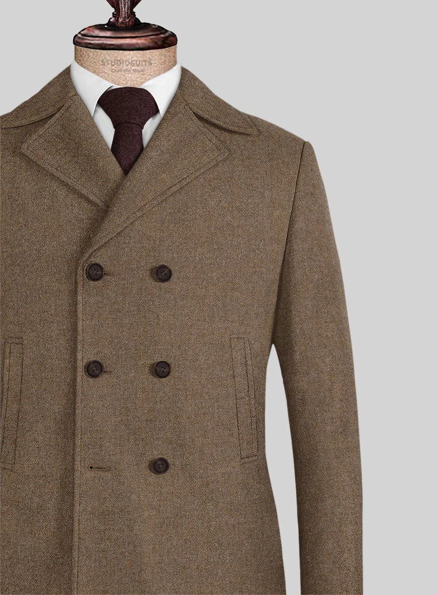 Naples Oak Wood Tweed Pea Coat 2 Naples Oak Wood Tweed Pea Coat - Image 2