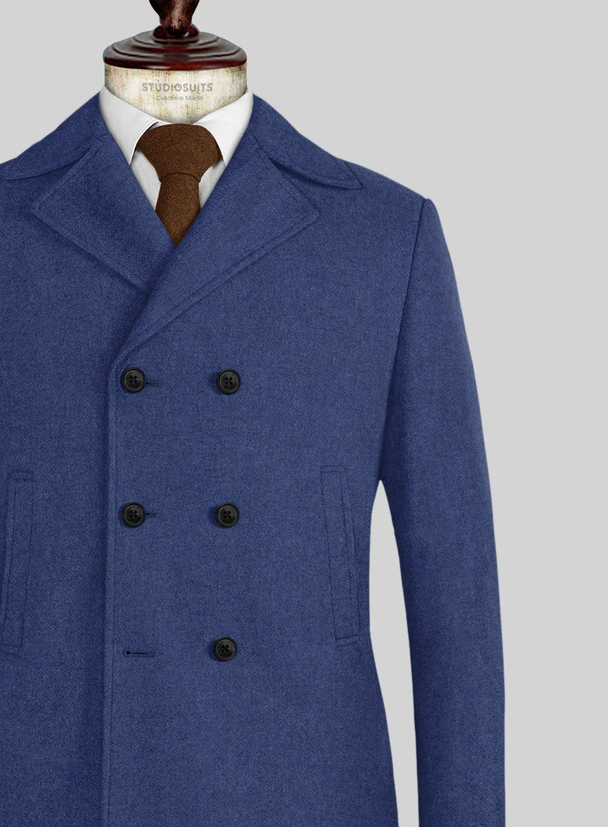 Naples Powder Blue Tweed Pea Coat 2 Naples Powder Blue Tweed Pea Coat - Image 2