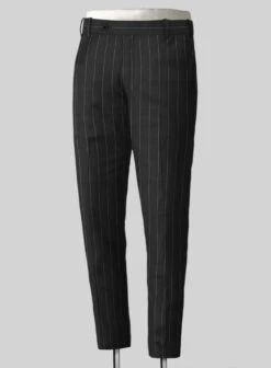 Napolean Wide Stripe Black Wool Suit 13 Napolean Wide Stripe Black Wool Suit -Tiano Suits Shop napolanwidestripblckwlsuitlk 3