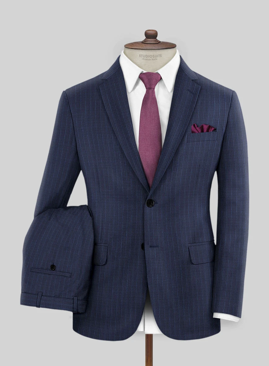 Napolean Argio Stripe Ink Blue Wool Suit 2 Napolean Argio Stripe Ink Blue Wool Suit - Image 2