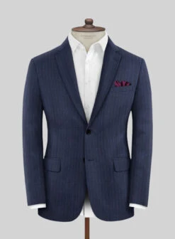 Napolean Argio Stripe Ink Blue Wool Suit 12 Napolean Argio Stripe Ink Blue Wool Suit -Tiano Suits Shop napoleanargiostripeinkbluewoolsuitlook 2