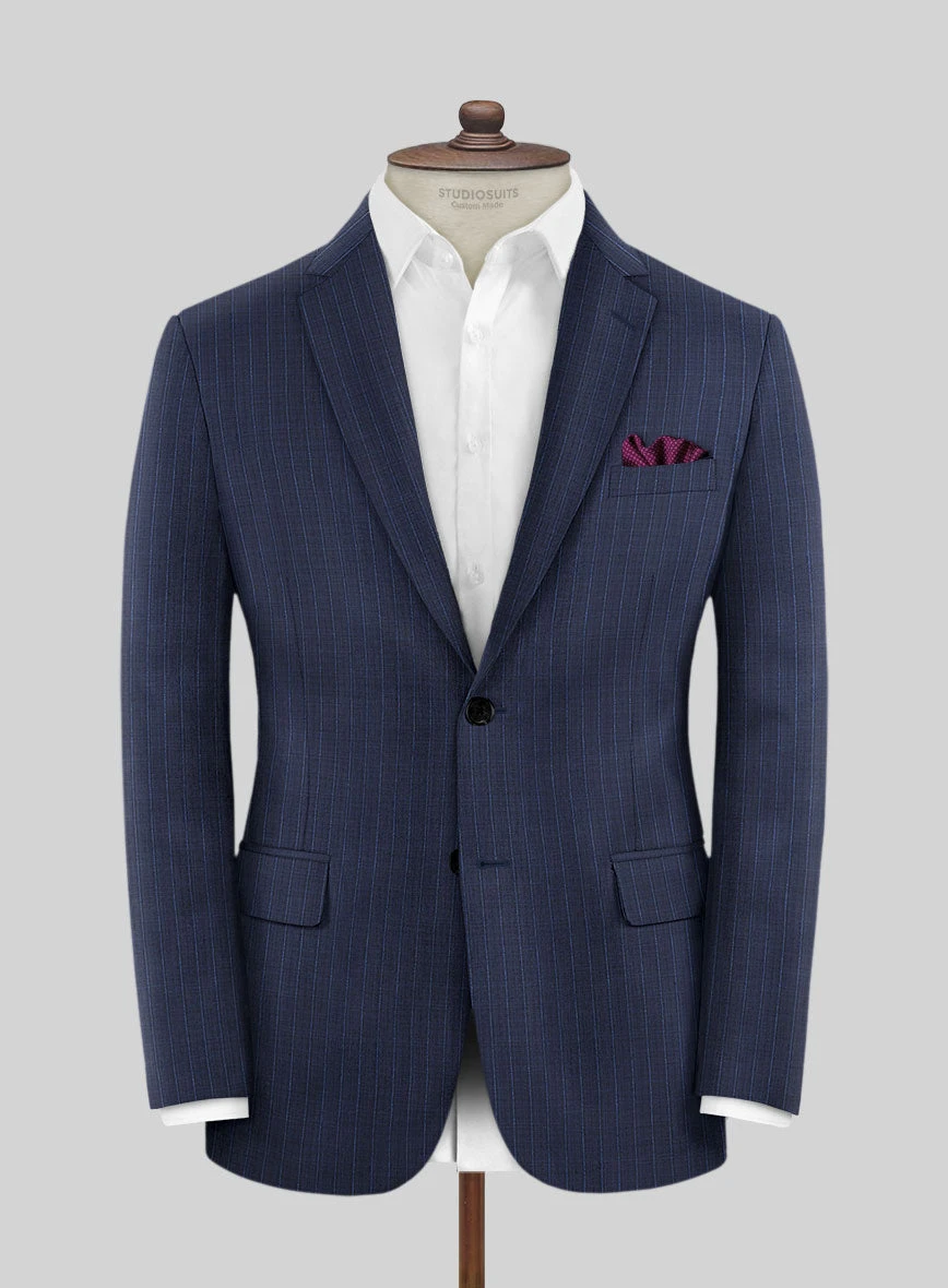 Napolean Argio Stripe Ink Blue Wool Suit 3 Napolean Argio Stripe Ink Blue Wool Suit - Image 3