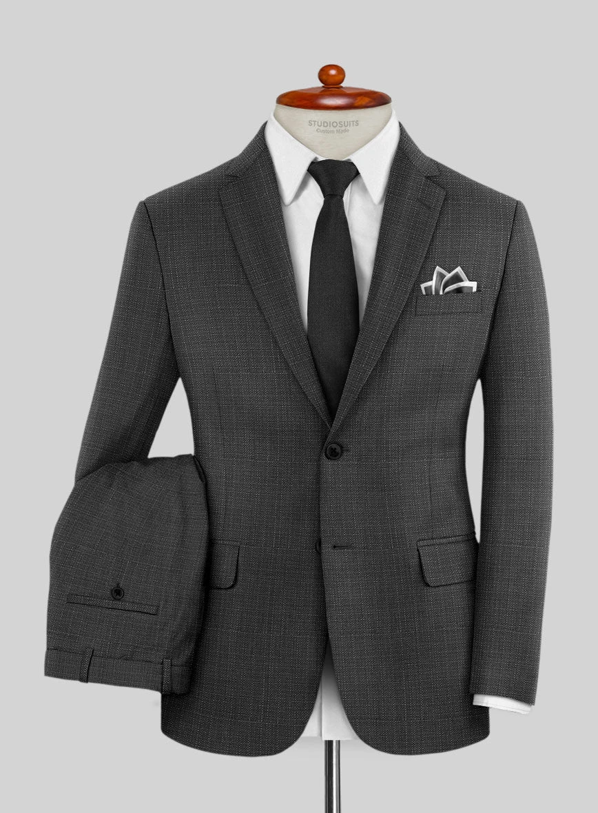 Napolean Bob Weave Charcoal Wool Suit 2 Napolean Bob Weave Charcoal Wool Suit - Image 2