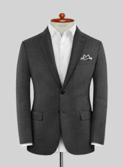 Napolean Bob Weave Gray Wool Suit -Tiano Suits Shop napoleanbobweavegraywoolsuitlk 2
