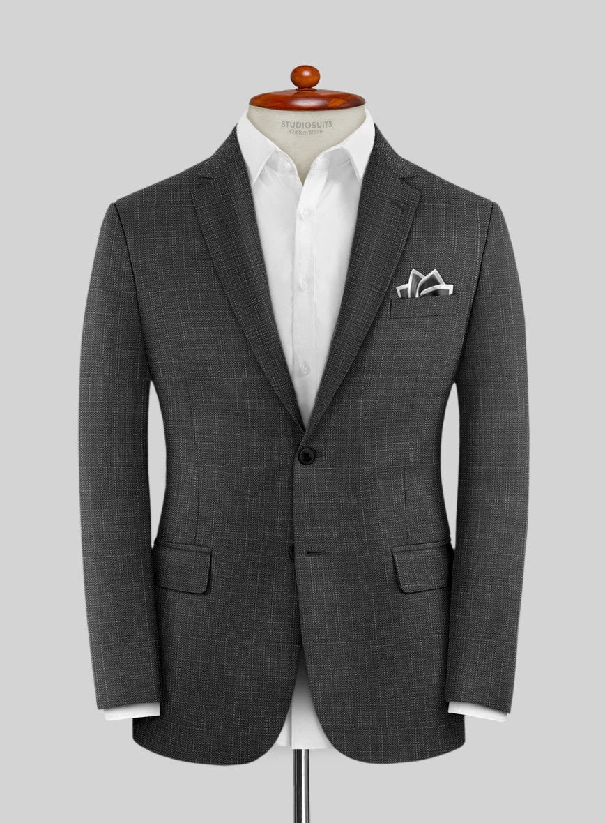 Napolean Bob Weave Charcoal Wool Suit 3 Napolean Bob Weave Charcoal Wool Suit - Image 3