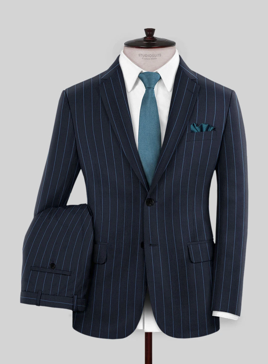Napolean Eloyi Stripe Blue Wool Suit 2 Napolean Eloyi Stripe Blue Wool Suit - Image 2