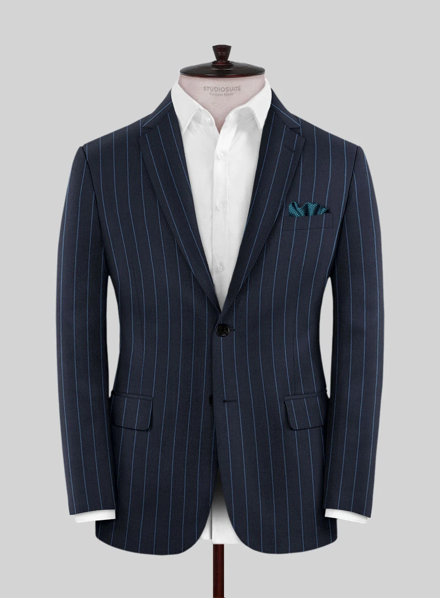 Napolean Eloyi Stripe Blue Wool Suit 3 Napolean Eloyi Stripe Blue Wool Suit - Image 3