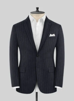 Napolean Genova Stripe Dark Blue Wool Suit 13 Napolean Genova Stripe Dark Blue Wool Suit -Tiano Suits Shop napoleangenovastripedrkbluewoolsuit 2