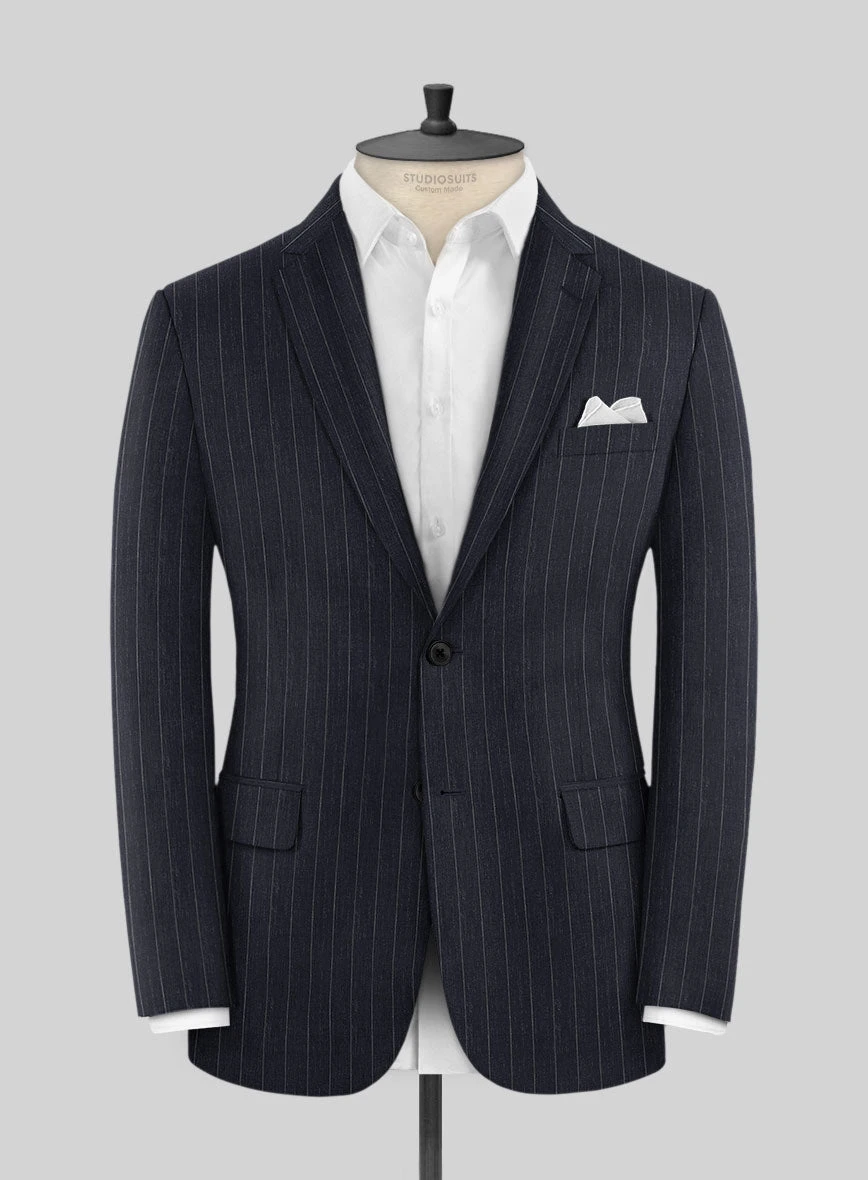 Napolean Genova Stripe Dark Blue Wool Suit 3 Napolean Genova Stripe Dark Blue Wool Suit - Image 3