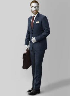 Napolean Ink Blue Wool Suit