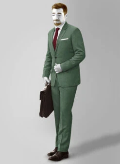 Napolean Moss Green Wool Suit