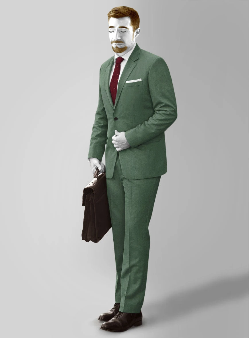Napolean Moss Green Wool Suit 1 Napolean Moss Green Wool Suit