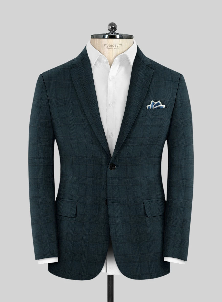 Napolean Preppy Teal Blue Check Suit 3 Napolean Preppy Teal Blue Check Suit - Image 3