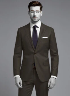 Napolean Stretch Dark Brown Wool Suit 13 Napolean Stretch Dark Brown Wool Suit -Tiano Suits Shop napoleanstretchdarkbrownwoolsuitlook 2