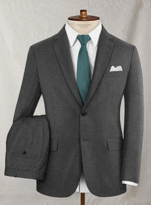 Napolean Stretch Dark Gray Wool Suit 1 Napolean Stretch Dark Gray Wool Suit