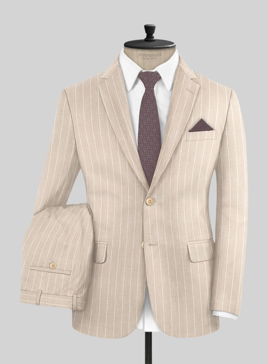 Napolean Como Bar Beige Wool Suit 2 Napolean Como Bar Beige Wool Suit - Image 2