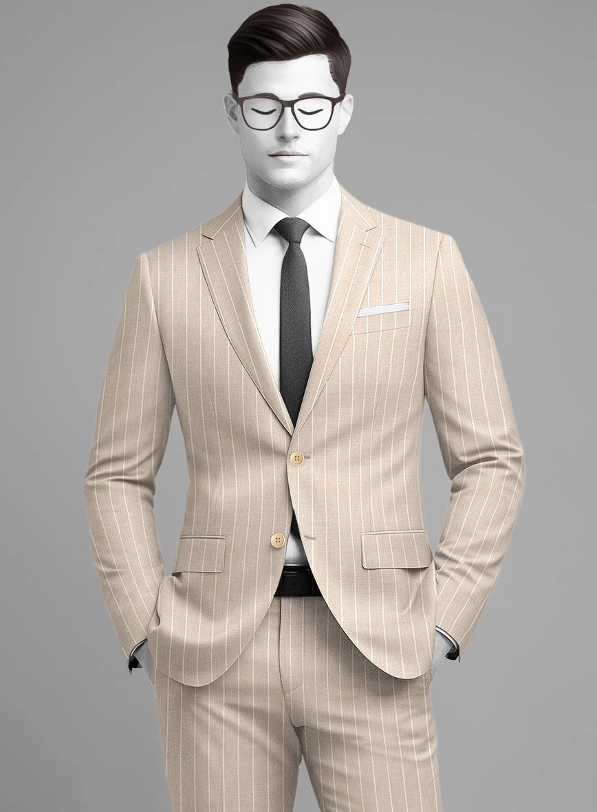 Napolean Como Bar Beige Wool Suit 4 Napolean Como Bar Beige Wool Suit - Image 4