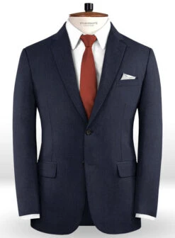 Napolean Navy Blue Wool Suit -Tiano Suits Shop naponavybluewoolsuitlook 1