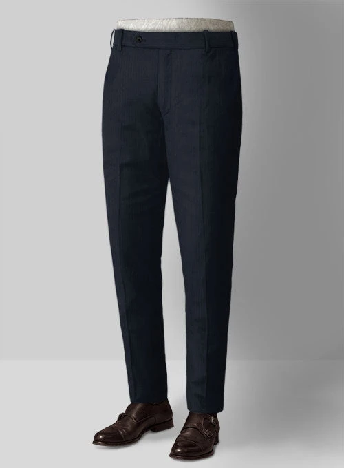 Napolean Navy Herringbone Wool Suit 5 Napolean Navy Herringbone Wool Suit - Image 5